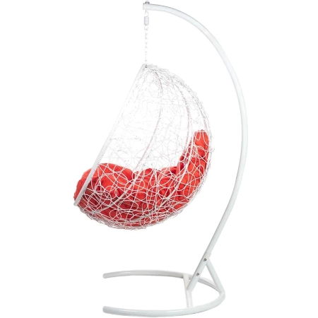 Кресло подвесное Kokos White Красная подушка