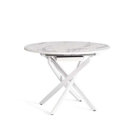 Стол MANZANA ЛДСП, HPL, металл, мрамор светлый, белый