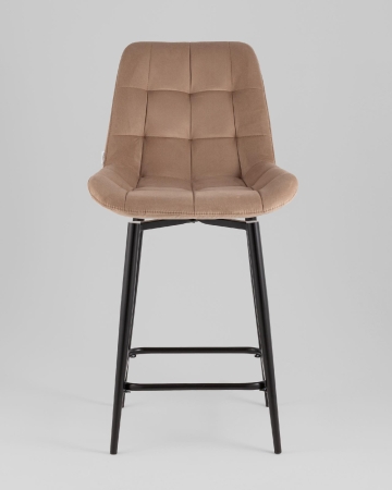 Стул полубарный Флекс с поворотным механизмом велюр капучино