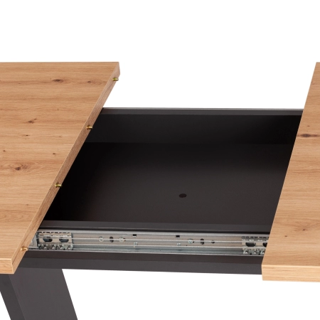 Стол обеденный FOX раздвижной, дерево, темное дерево, черный