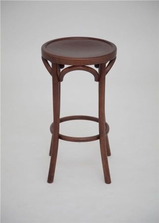 Полубарный деревянный табурет Венский 650 средний тон с твердым сиденьем