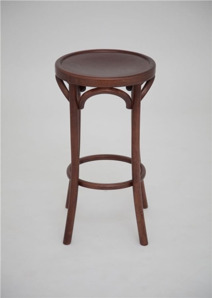 Полубарный деревянный табурет Венский 650 средний тон с твердым сиденьем