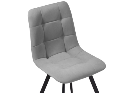 Обеденная группа Эделин светло-серый, бетон, черный матовый