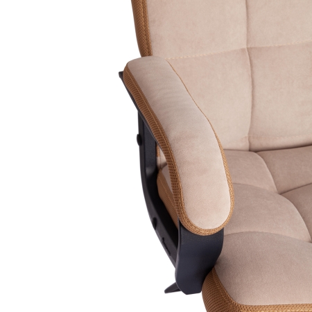Кресло TRENDY флок и ткань, бежевый и бронза