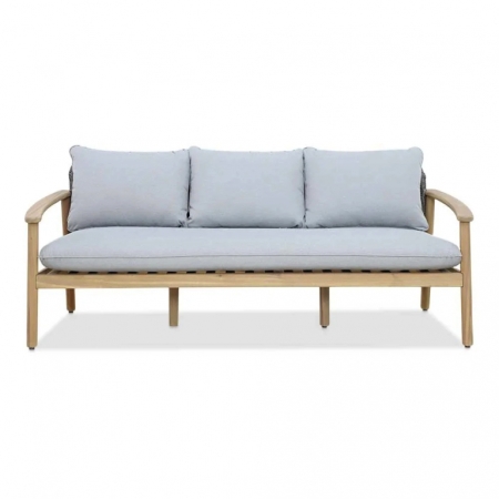 Диван деревянный трехместный с подушками Tagliamento Freeport серый