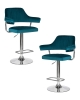 Набор 2 шт Стул барный CHARLY, морской волны велюр (MJ9-99)