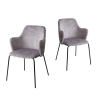 Стул AMARETTO VT5001-7 античный светло-серый, велюр без пальчикового эффекта, черный каркас