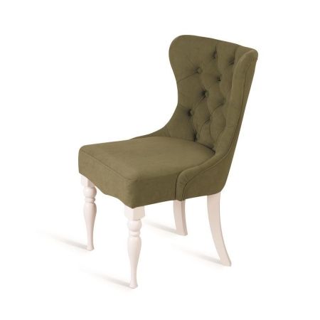 Деревянное кресло Вальс малахит с белыми ножками