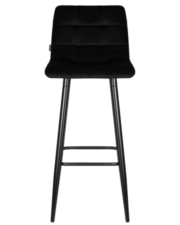 Стул барный NICOLE черные матовые ножки, черный велюр 108-77