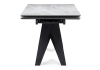 Стол стеклянный Блэкберн 140(200)х80 кристл белый мрамор, черный