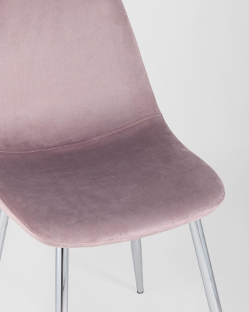 Стул Валенсия велюр розовый хромированные ножки