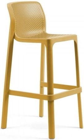 Стул пластиковый барный Net Stool, горчичный
