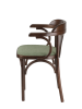 Стул Венский темный тон, букле зеленый MOSS 615, дуги назад