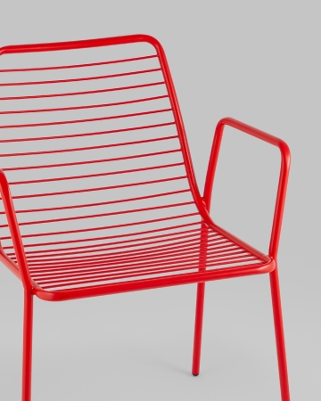Стул с подлокотниками Дели металл красный