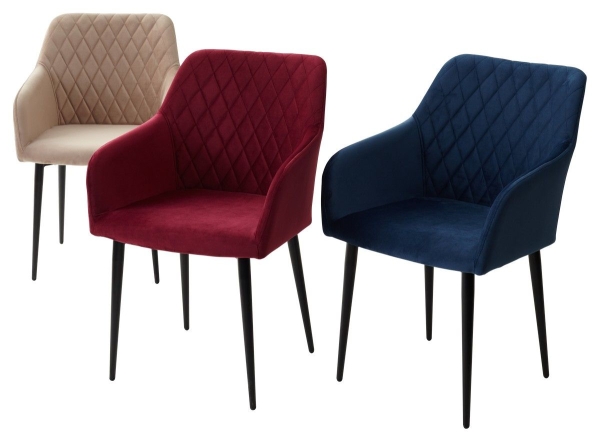 Стул BRANDY-X бежевый #5 велюр, черный каркас