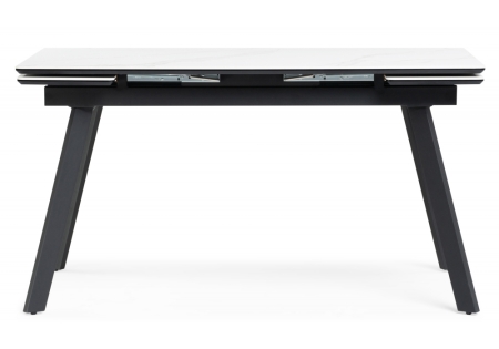 Керамический стол Норман 120(180)х80 snow (alpin) white, черный