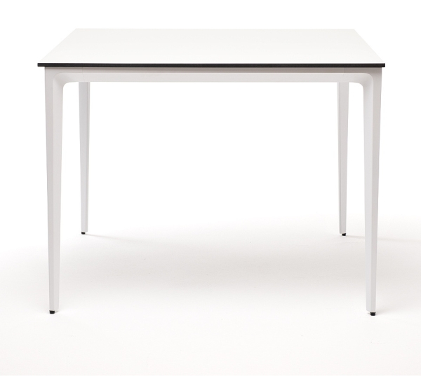 "Малага" обеденный стол из HPL 90х90 см, молочный, каркас белый