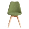 Стул TULIP SOFT (mod. 053V) ткань и дерево, зеленый и светлое дерево
