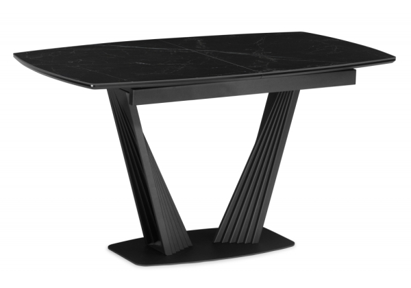 Керамический стол Вейл 140(180)х80 черный мрамор, черный