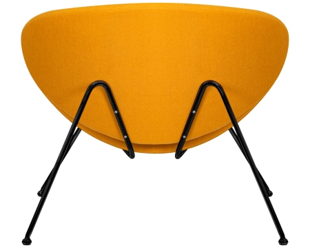 Кресло дизайнерское EMILY, желтая ткань, черное основание