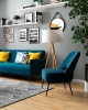 Кресло лаунж Бостон велюр синий