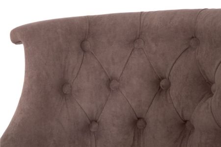 Кресло Бархат эмаль белая, RS 08 серо-коричневый