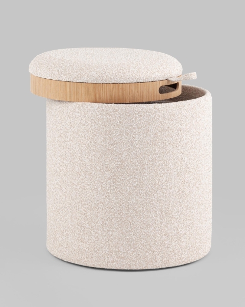 Пуф-столик с ящиком Хюгге XS букле бежевый