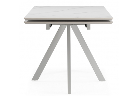 Керамический стол Вилли 140(200)х80 белый мрамор snow white, серый