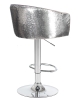 Стул барный DARCY SHINY серый велюр с серебрянными пайетками