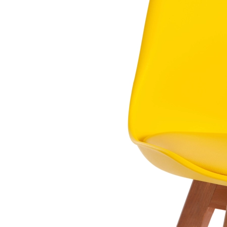 Стул TULIP желтый, экокожа и дерево и пластик, твердое сиденье, без подлокотников