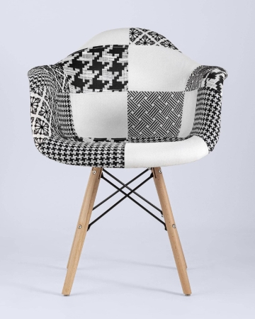 Кресло DSW пэчворк черно-белое