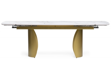 Керамический стол Готланд 180(240)х90х79 вяз скандинавский, золото