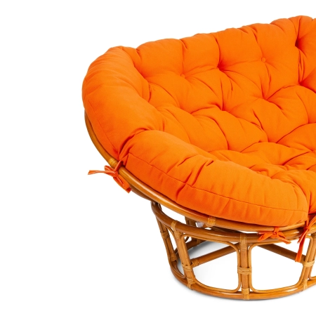 Диван MAMASAN/МАМАСАН 23/02 W, с подушкой, оранжевый, коричневый