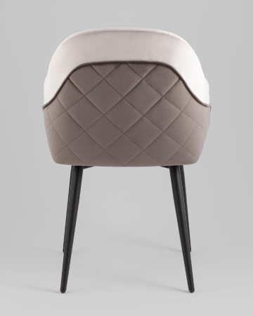 Стул Новел New велюр светло-серый с темно-серой спинкой