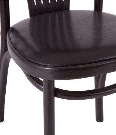 Стул Астра классик мягкий венге, экокожа черная