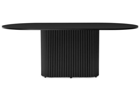 Стол деревянный Барон О 200 х 90 черная пленка шагрень, черные ноги