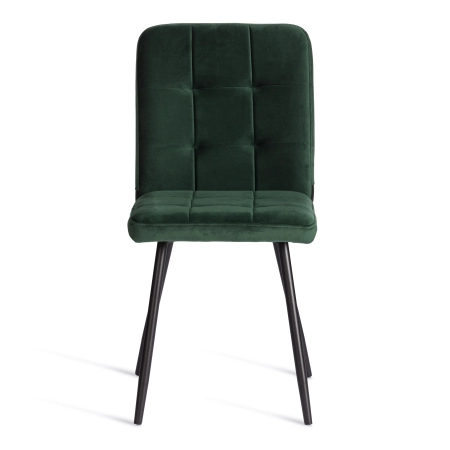 Стул обеденный Medeo зеленый, велюр и металл, мягкое сиденье, без подлокотников
