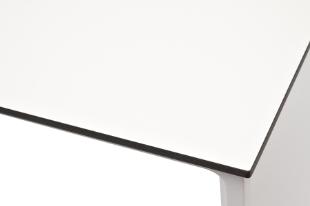 "Малага" обеденный стол из HPL 90х90 см, цвет молочный, каркас белый