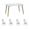 Стол Dix белый + 4 стула EAMES style белые