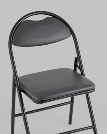 Стул складной Hagen экокожа серый каркас черный