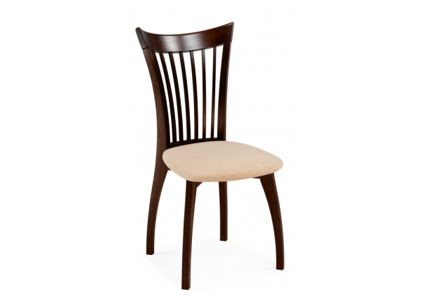 Стул деревянный Лидиос велюр тедди 008, орех темный