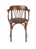 Деревянный стул Венский средний тон с мягким сиденьем из коричневой экокожи