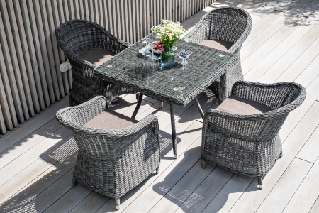 "Равенна" плетеное кресло из искусственного ротанга, графит