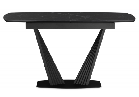 Керамический стол Вейл 160(205)х89 черный мрамор shakespeare black, черный