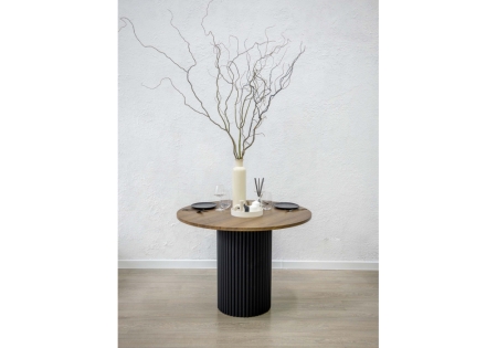 Стол деревянный Барел 100 орех кантри, черный