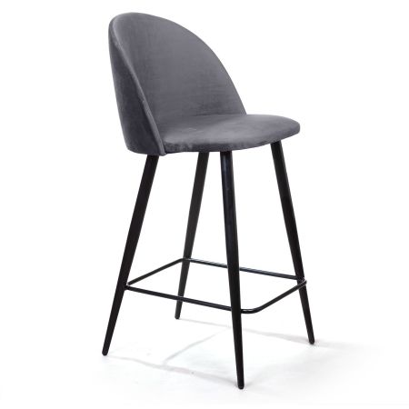 Стул полубарный Thomas бархат серый