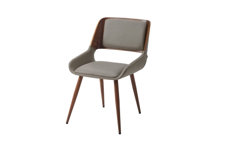 Стул JY1869 серый, орех, металл