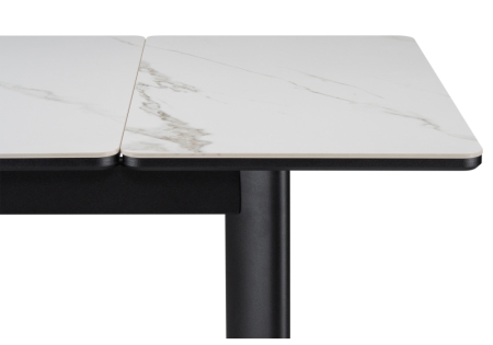 Керамический стол Кина 90(130)х65х76 белый, черный