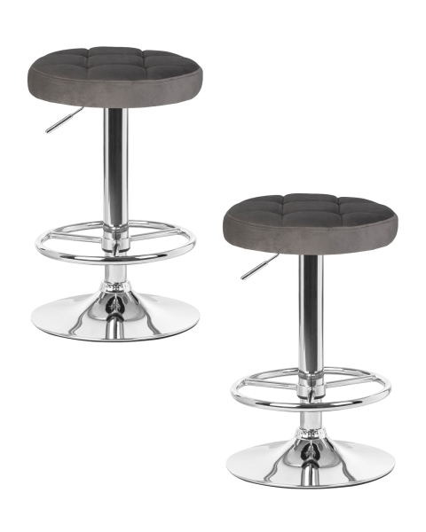 Набор 2 шт Табурет барный BRUNO, серый велюр (MJ9-75)