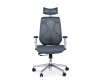 Кресло офисное Имидж серый белый пластик серая сетка серая ткань